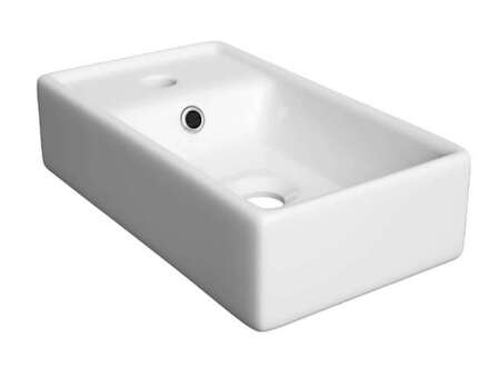 kielle Oudee - Umývátko 40x22 cm, s přepadem, s otvorem pro baterii, bílá 30602400