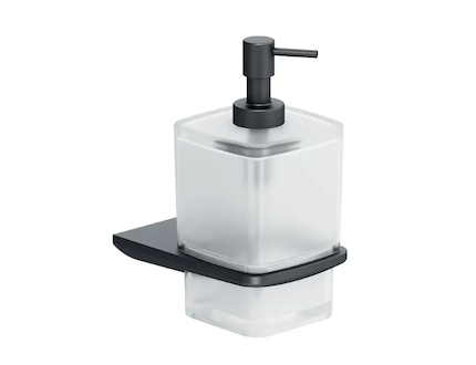kielle Vega - Dávkovač mýdla s držákem, matné sklo/matná černá 40118004