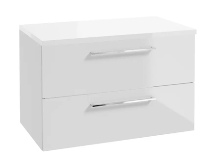 kielle Vega - Skříňka včetně desky pod umyvadlo 80x50x46 cm, lesklá bílá 50018S810