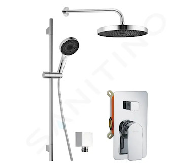 kielle Vega - Sprchový set s baterií pod omítku, pro 2 spotřebiče, s příslušenstvím a tělesem, chrom 20618SP20
