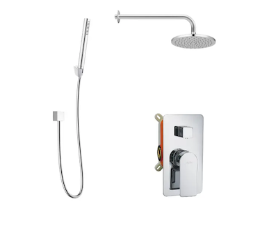 kielle Vega - Sprchový set s baterií pod omítku, pro 2 spotřebiče, s příslušenstvím EcoSpare a tělesem, chrom 20618SP100