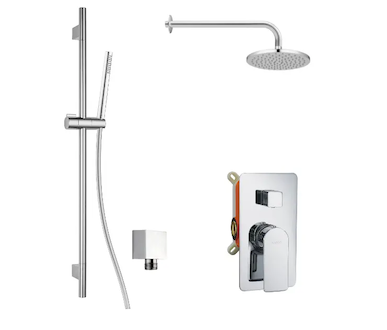 kielle Vega - Sprchový set s baterií pod omítku, pro 2 spotřebiče, s příslušenstvím EcoSpare a tělesem, chrom 20618SP60