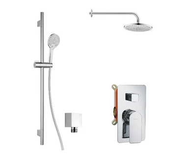 kielle Vega - Sprchový set s baterií pod omítku, pro 2 spotřebiče, s příslušenstvím EcoSpare a tělesem, chrom 20618SP80