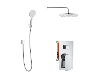 kielle Vega - Sprchový set s baterií pod omítku, pro 2 spotřebiče, s příslušenstvím EcoSpare a tělesem, chrom 20618SP90