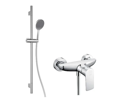 kielle Vega - Sprchový set s baterií, tyčí, hadicí a sprchovou hlavicí EcoSpare, chrom 20618SN40