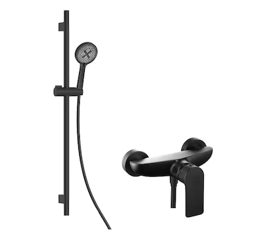 kielle Vega - Sprchový set s baterií, tyčí, hadicí a sprchovou hlavicí EcoSpare, matná černá 20618SN24