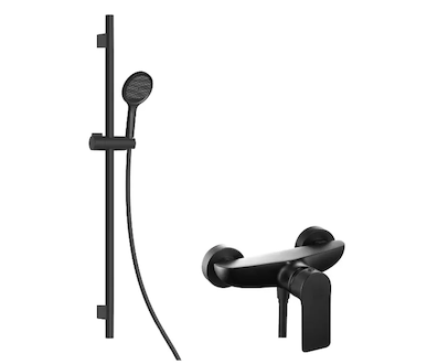 kielle Vega - Sprchový set s baterií, tyčí, hadicí a sprchovou hlavicí EcoSpare, matná černá 20618SN44
