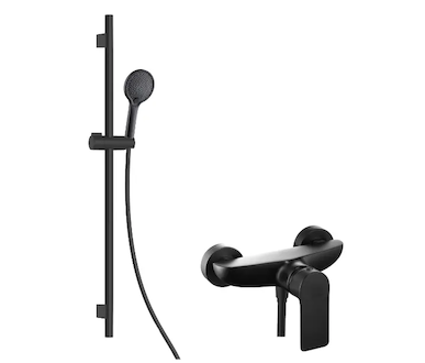 kielle Vega - Sprchový set s baterií, tyčí, hadicí a sprchovou hlavicí EcoSpare, matná černá 20618SN54