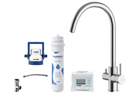 kielle Wimeo - Dřezová baterie včetně filtrace, broušená nerez 10525SFI115