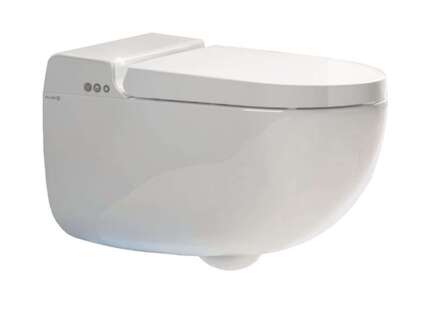 Kludi CleanTronic - Elektronický bidet s keramikou a dálkovým ovládáním, Rimless, Spiralflush, lesklá bílá 16WCW0143