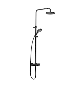 Kludi Dive - Sprchový set s termostatem, průměr 20 cm, 3 proudy, matná černá 6807939-00