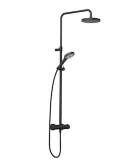 Kludi Dive - Sprchový set s termostatem, průměr 20 cm, 3 proudy, matná černá 6907939-00
