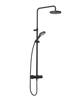 Kludi Dive - Sprchový set s termostatem, průměr 20 cm, 3 proudy, matná černá 6907939-00