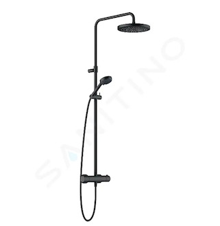 Kludi Logo - Sprchový set s termostatem na zeď, 3 proudy, matná černá 6808239-00