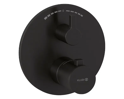 Kludi Nova Fonte - Termostatická baterie pod omítku, pro 2 spotřebiče, broušený Gunmetal 20810N215