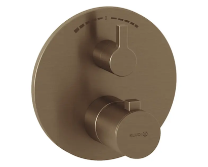 Kludi Nova Fonte - Termostatická baterie pod omítku, pro 2 spotřebiče, kartáčovaný bronz 20810N115