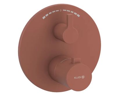 Kludi Nova Fonte - Termostatická baterie pod omítku, pro 2 spotřebiče, matná cihlová 20810O515