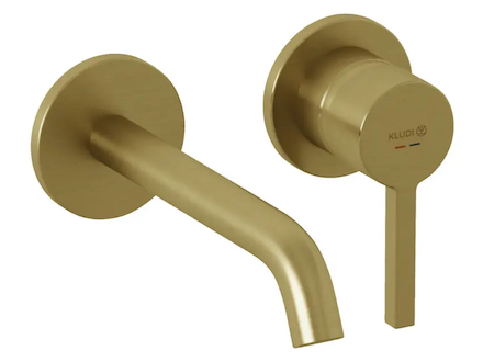 Kludi Nova Fonte - Umyvadlová baterie pod omítku, 2-otvorová instalace, kartáčované zlato 20244N015