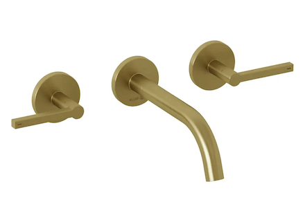 Kludi Nova Fonte - Umyvadlová baterie pod omítku, 3-otvorová instalace, s tělesem, kartáčované zlato 20144N015