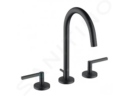 Kludi Nova Fonte - Umyvadlová baterie s výpustí Push-Open a otočným výtokem, 3-otvorová instalace, matná černá 201433915