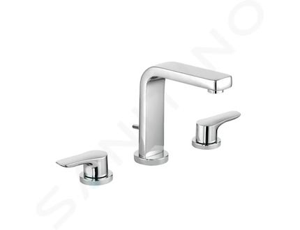 Kludi Pure&Solid - Umyvadlová baterie s výpustí, 3-otvorová instalace, chrom 343940575