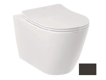 Kludi Resa R - Závěsné WC se sedátkem SoftClose, Rimless, Spiralflush, matná černá 23WCSET39