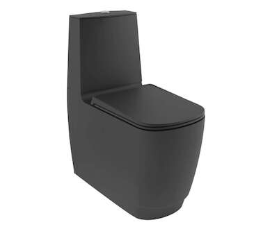 Kludi Resa S - WC kombi mísa, vario odpad, Rimless, Spiralflush, matná černá 27WCB0139