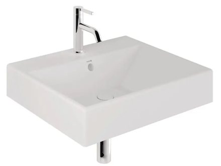Kludi Resa - Umyvadlo 61x51 cm, s přepadem, s otvorem pro baterii, matná bílá 59WW6153