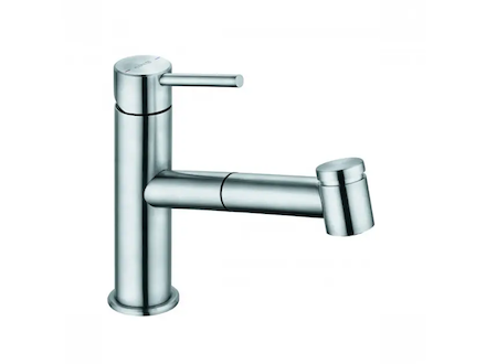 Kludi Steel - Dřezová baterie s výsuvnou sprškou, kartáčovaná ocel 44851F860