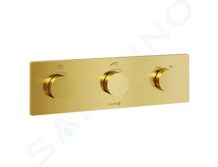 Kludi Tronic - Termostatická baterie pod omítku, pro 2 spotřebiče, kartáčované zlato 38300N0-00