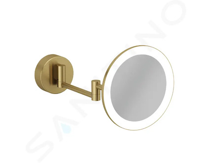 Kludi Vela R - Kosmetické nástěnné zrcátko s LED osvětlením, kartáčované zlato 58995N0W