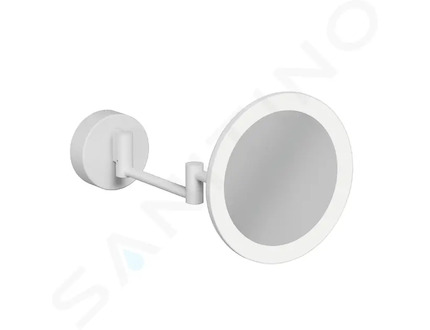 Kludi Vela R - Kosmetické nástěnné zrcátko s LED osvětlením, matná bílá 5899553W