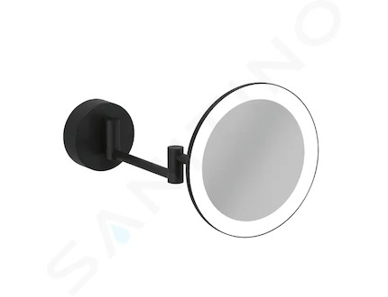 Kludi Vela R - Kosmetické nástěnné zrcátko s LED osvětlením, matná černá 5899539W
