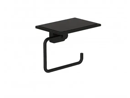 Kludi Vela S - Držák toaletního papíru s poličkou, matná černá 2597139