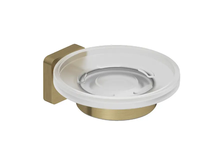 Kludi Vela S - Mýdlenka s držákem, sklo/kartáčované zlato 25985N0