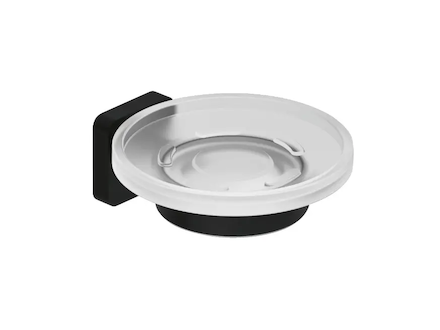 Kludi Vela S - Mýdlenka s držákem, sklo/matná černá 2598539