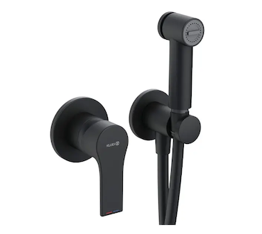 Kludi Zenta SL - Bidetová baterie pod omítku, se sprškou, s tělesem, matná černá 489983965