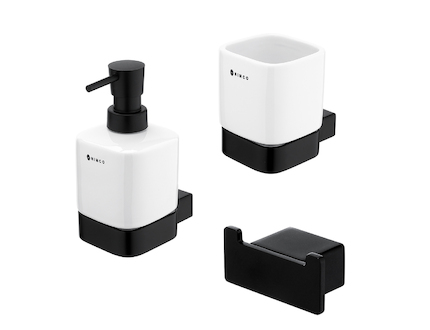 Nimco KIBO černá Sada koupelnových doplňků Ki-set-31K-T-90