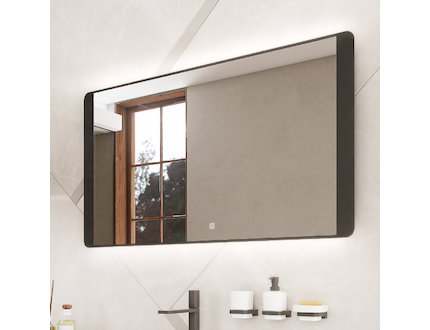 Nimco OBDELNÍKOVÁ - OBLÉ ROHY Černé LED zrcadlo 1000x600 s dotykovým senzorem ZPC 42004V-90