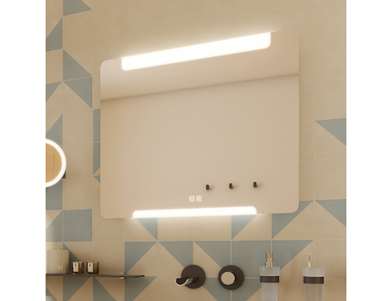 Nimco OBDELNÍKOVÁ - OBLÉ ROHY LED zrcadlo 800x700 se dvěma dotykovými senzory ZP 22003VX