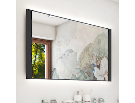 Nimco OBDELNÍKOVÁ - OSTRÉ ROHY Černé LED zrcadlo 1000x600 s dotykovým senzorem ZPC 41004V-90