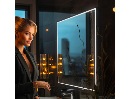 Nimco OBDELNÍKOVÁ - OSTRÉ ROHY Černé LED zrcadlo 600x600 ZPC 13066-90