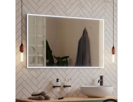 Nimco OBDELNÍKOVÁ - OSTRÉ ROHY Černé LED zrcadlo 800x700 ZPC 13003-90