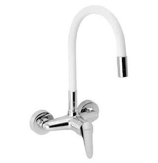 Novaservis Dřezová baterie s elastickým ramenem 150mm, bílá-chrom 94480,0B