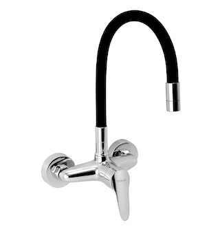 Novaservis Dřezová baterie s elastickým ramenem 150mm, černá-chrom 94480,0C