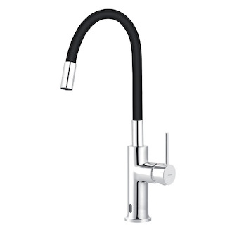 Novaservis Dřezová senzorová baterie Distanza s flexi ramenem, černá-chrom BDZ41B