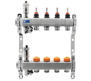 Novaservis Nerezový rozdělovač F-PRO s automatickou regulací průtoku 7 okruhů FPR-RZPU07AB