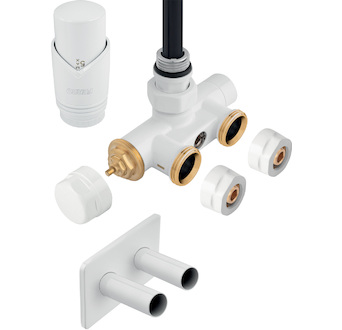 Novaservis Rohová termostatická sada se stoupací trubicí, pro jednobodové připojení koupelnového radiátoru, bílá ZTT30WH