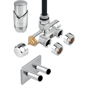 Novaservis Rohová termostatická sada se stoupací trubicí, pro jednobodové připojení koupelnového radiátoru, chrom ZTT30CR