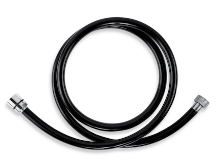 Novaservis Sprchová hadice plastová 150 cm černá-chrom PVC/150,5